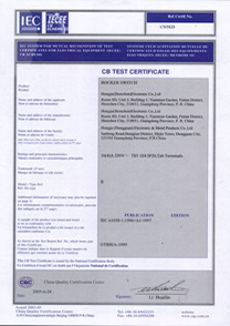 船型開關R系列CB證書